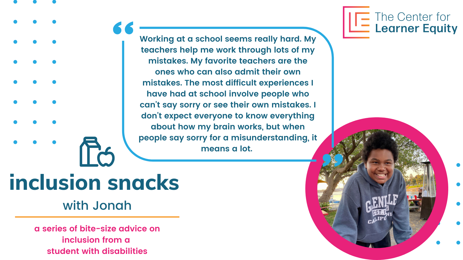 Inclusion Snacks Testimonial Infographic