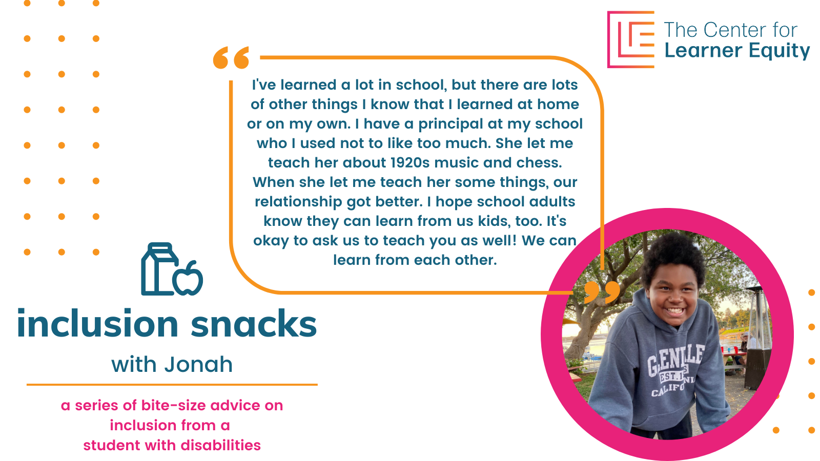 Inclusion Snacks Testimonial Infographic