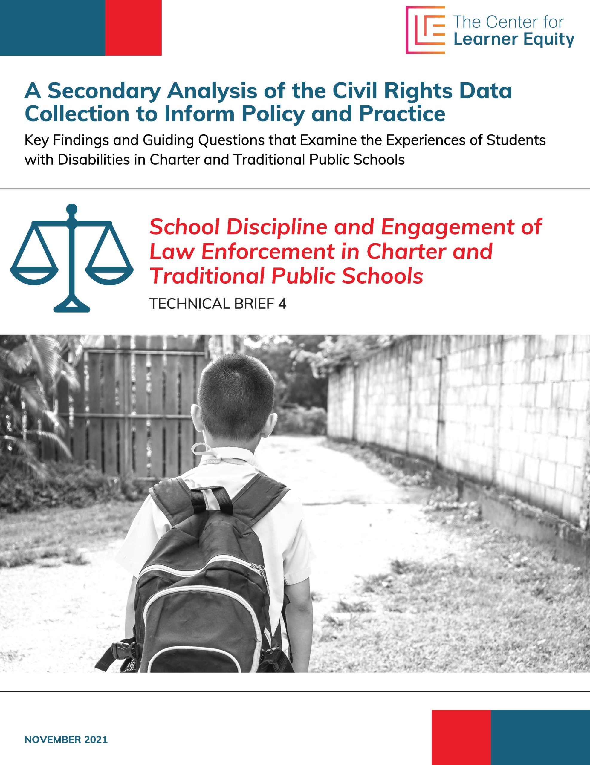 School Discipline and Engagement of Law Enforcement in Charter Schools Technical Brief Cover