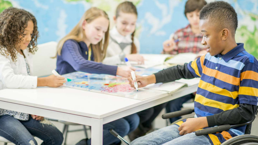 Children at desk