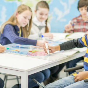 Children at desk