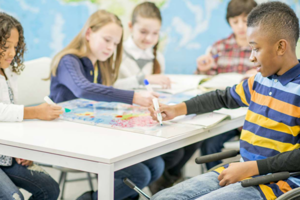 Children at desk