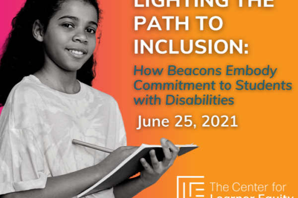 Lighting the Path to Inclusion Graphic Including Young Girl Writing in a Notebook