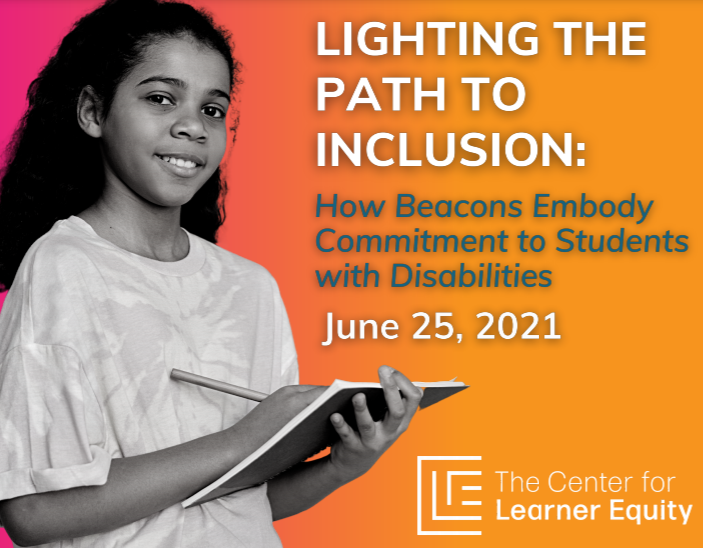 Lighting the Path to Inclusion Graphic Including Young Girl Writing in a Notebook