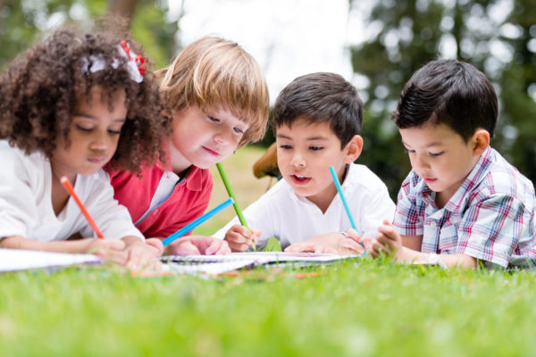 Bigstock Group Of School Kids Coloring 49977152