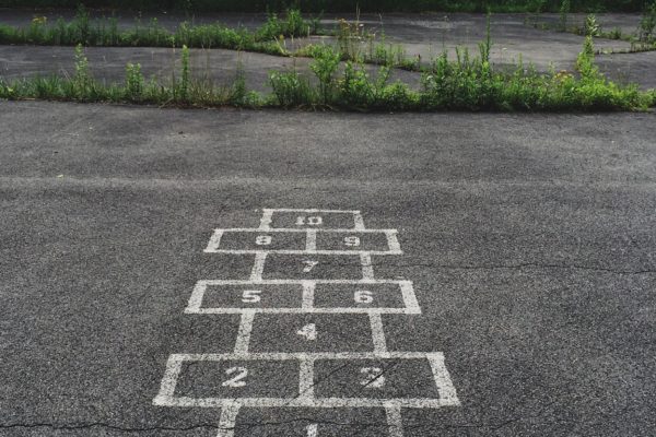 Hopscotch Chalk Outline