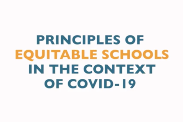 Text Reading "Principles of Equitable Schools in the Context of COVID-19"