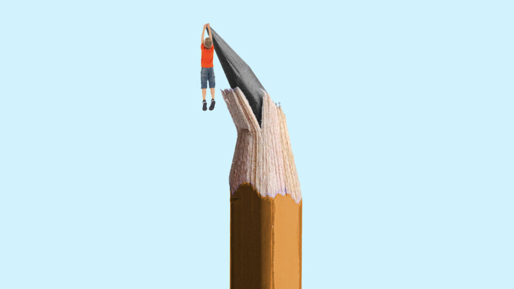 Graphic of broken pencil tip